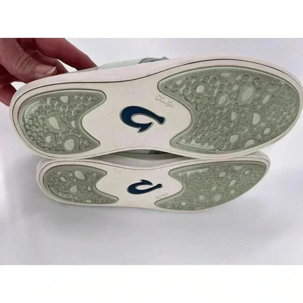 OluKai Womens Hale’Iwa Gray Round Toe Slip On Boat Shoes Size 5 Excellent UC - Picture 9 of 11
